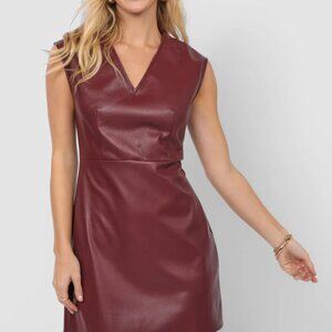Sadie & Sage faux leather mini dress burgundy